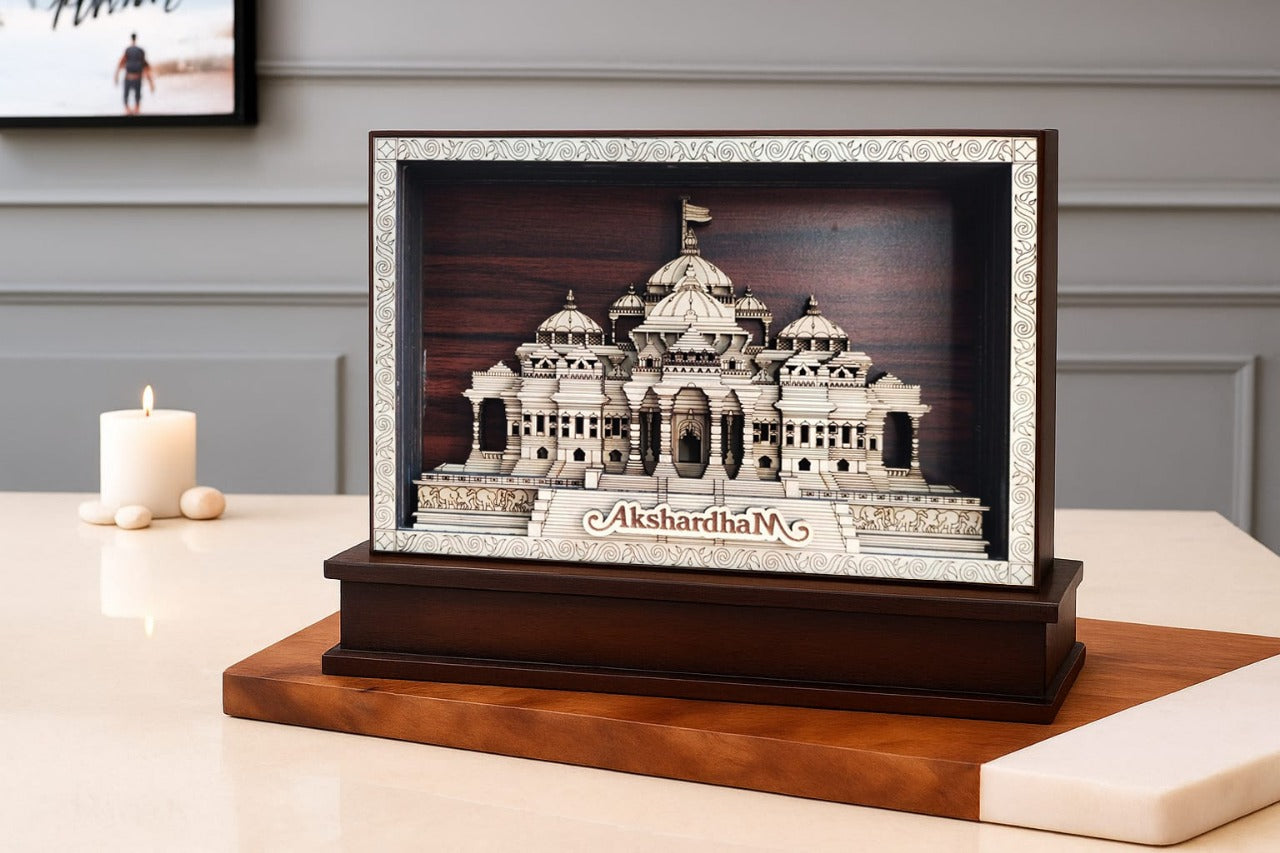 Akshardham Temple MDF 3D Frame
