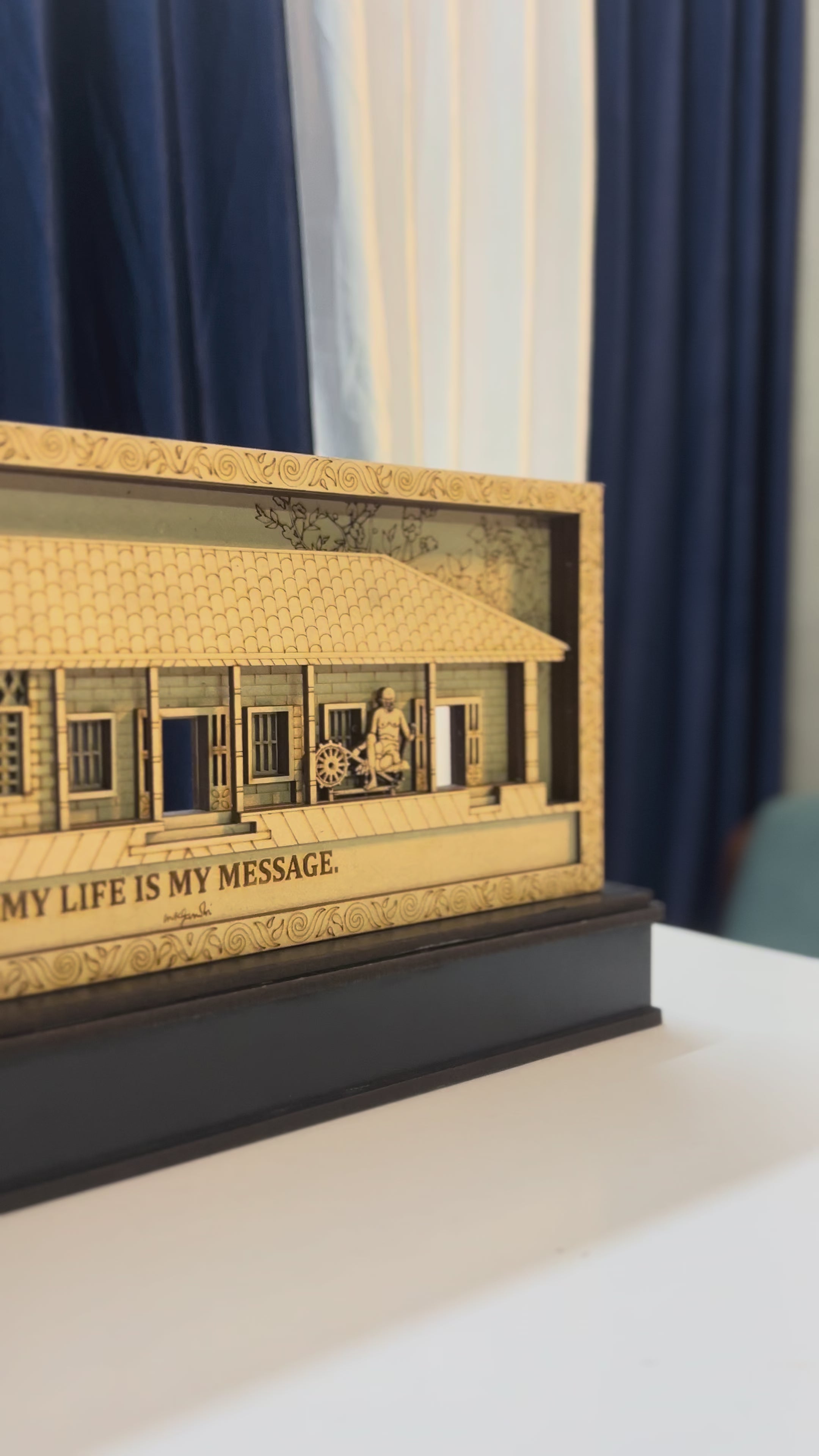 Gandhi Ashram MDF 3D Frame
